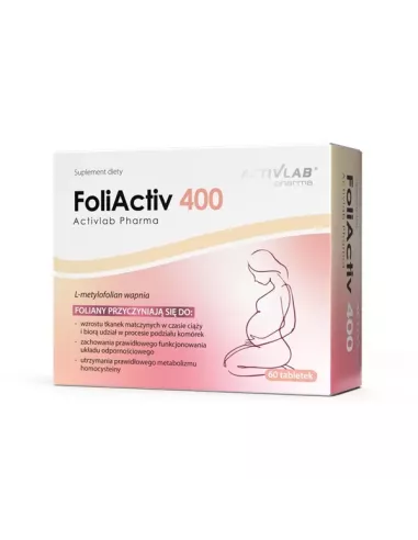 FoliActiv 400, Kwas Foliowy, 60 tabletek. ActivLab