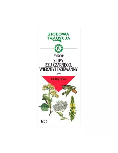 Ziołowa Tradycja, Syrop z lipy, bzu czarnego, wierzby i dziewanny, syrop, 125 g. Hasco-Lek