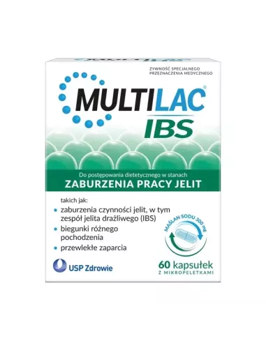 Multilac IBS, maślan sodu 300 mg. 60 kapsułek. USP Zdrowie