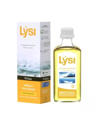 Tran Islandzki - CYTRYNOWY, 240 ml. (Lysi)