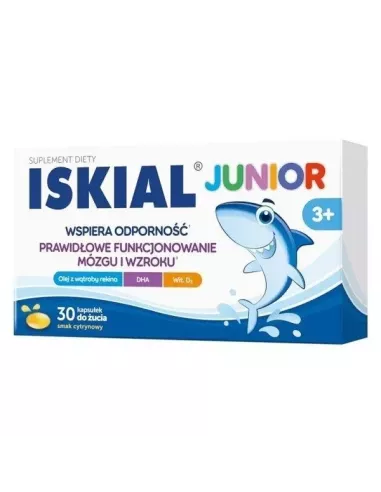 WYPRZEDAZ! data waznosci do 08.01.2025! Iskial JUNIOR 3+, 30 kapsułek do żucia.